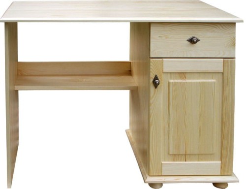 biurko drewniane BDM2, drewno lite brzoza lakierowana