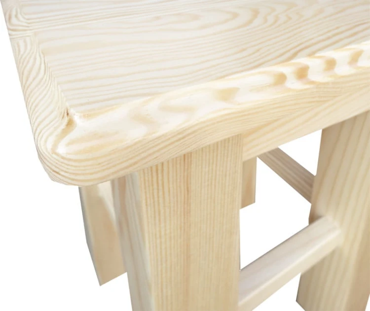 Taboret drewniany sosnowy XL, lakier bezbarwny 