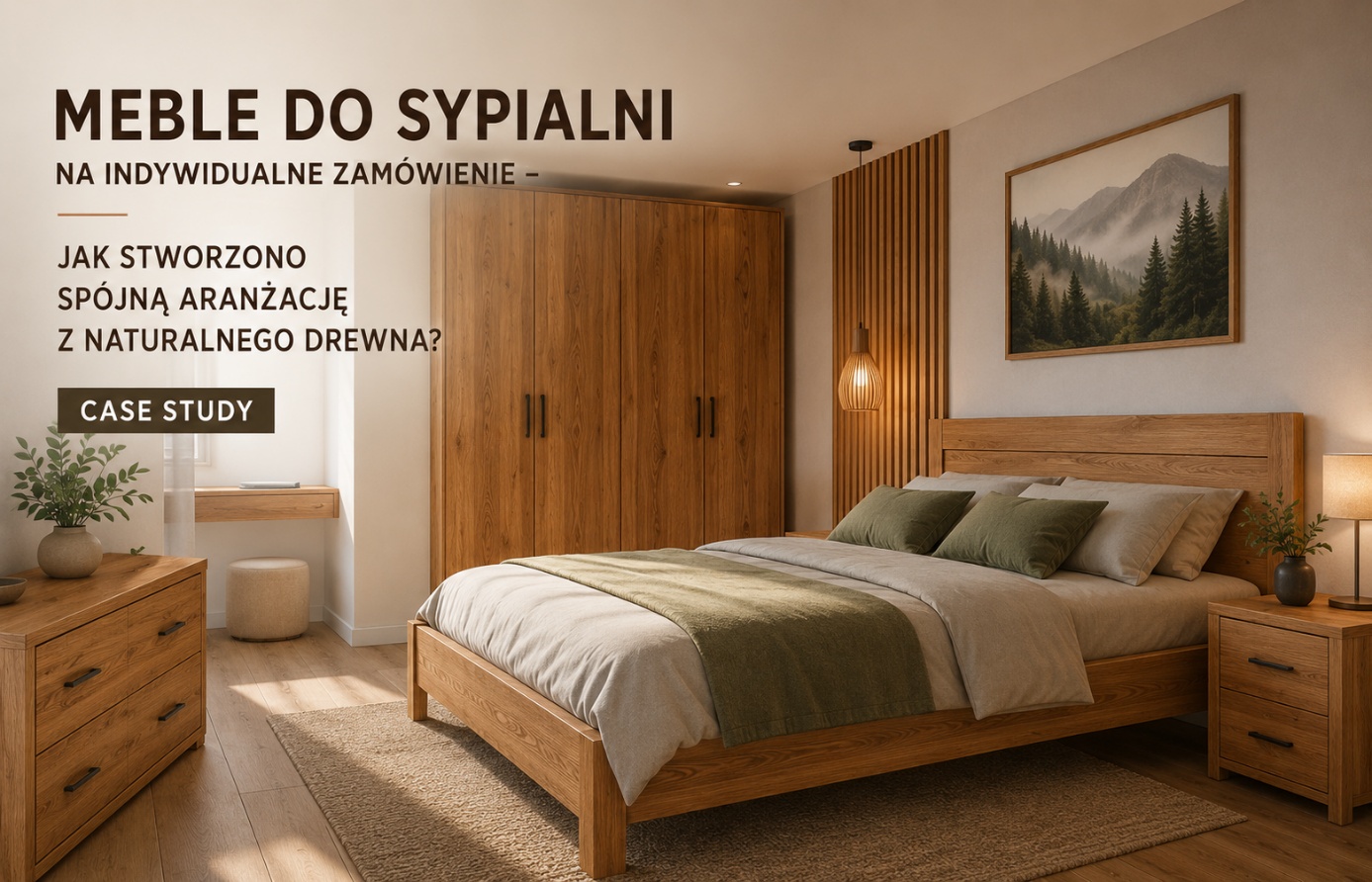 Meble do sypialni na indywidualne zamówienie – jak stworzono spójną aranżację z naturalnego drewna? Case Study